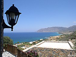 Ausblick Wohnzimmer, Stein-Villa 1, Mochlos